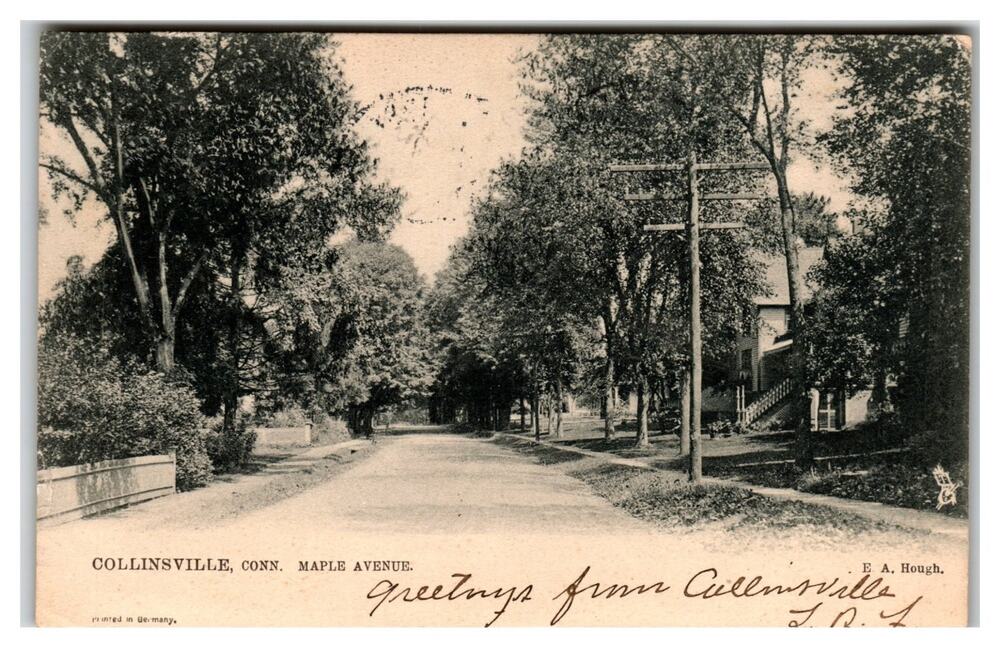 Collinsville CT Maple Avenue 1906 Postcard Raphael Tuck & Sons Antique